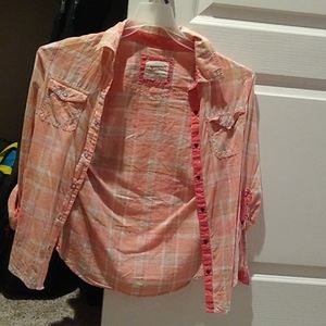 Pink Plaid Button-Up